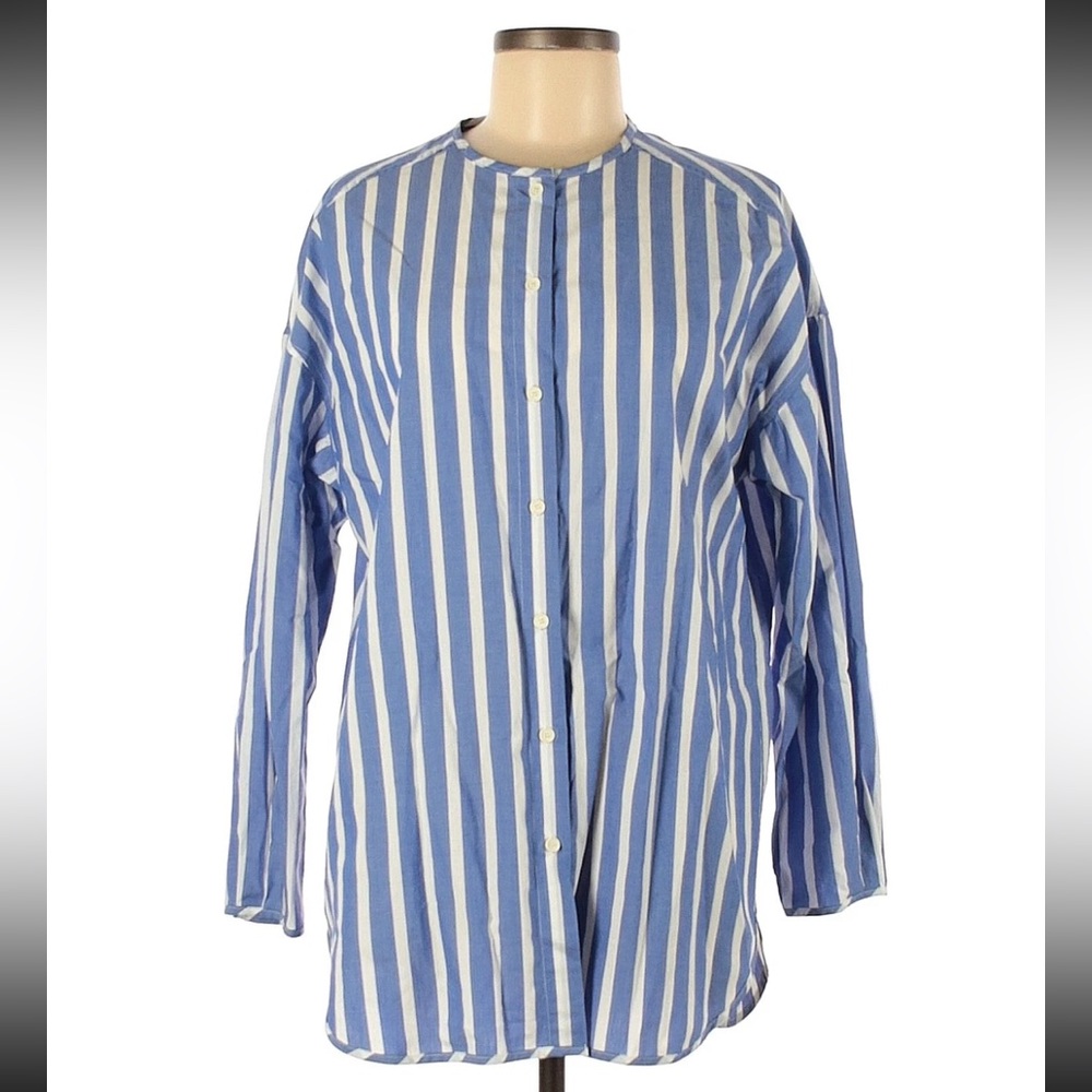 Entireworld Blue and White Striped Shirt